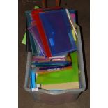 LARGE BOX CONTAINING PLASTIC FOLDERS