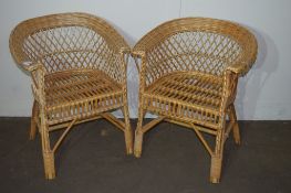 PAIR OF CANE CONSERVATORY TUB CHAIRS