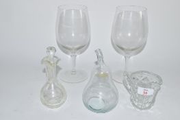 GLASS WARES INCLUDING TWO LARGE GLASSES