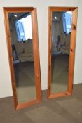 MODERN THREE QUARTER LENGTH FRAMED WALL MIRROR, HEIGHT APPROX 130CM