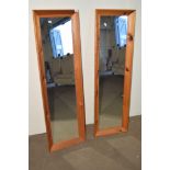 MODERN THREE QUARTER LENGTH FRAMED WALL MIRROR, HEIGHT APPROX 130CM