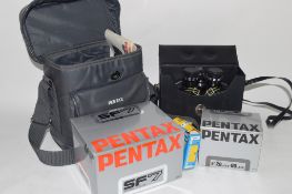 BOX CONTAINING PENTAX CAMERA ITEMS