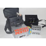 BOX CONTAINING PENTAX CAMERA ITEMS