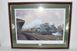 PRINT OF A STEAM ENGINE BY BARRY PRICE