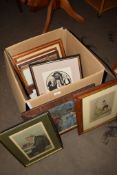 BOX CONTAINING VARIOUS PRINTS