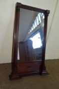 MAHOGANY HALL MIRROR, HEIGHT APPROX 54CM