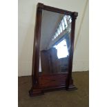 MAHOGANY HALL MIRROR, HEIGHT APPROX 54CM