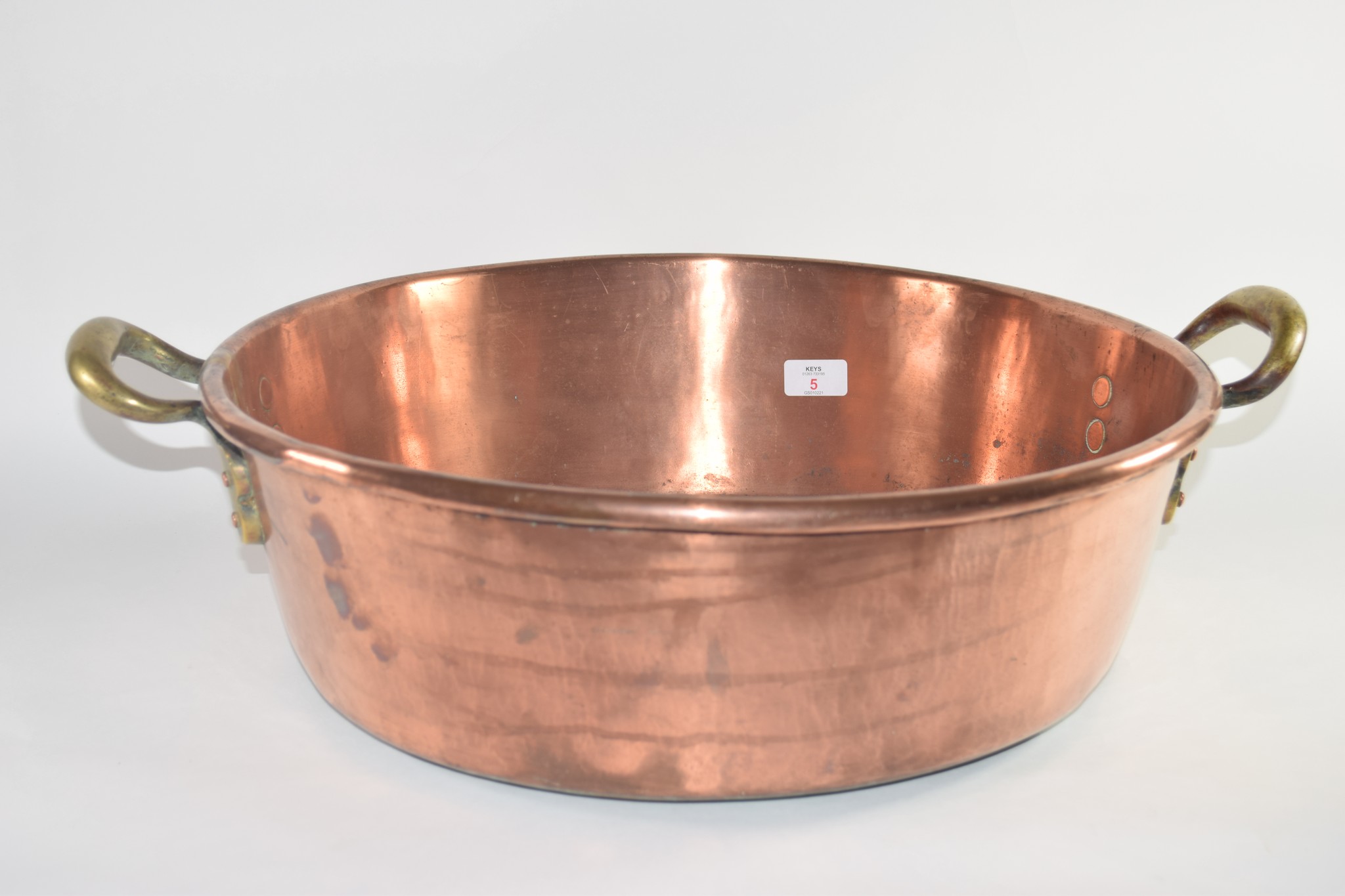 LARGE COPPER TRAY WITH BRASS HANDLES