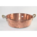 LARGE COPPER TRAY WITH BRASS HANDLES