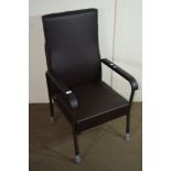 METAL FRAMED CHAIR FOR THE INFIRM, WIDTH APPROX 57CM