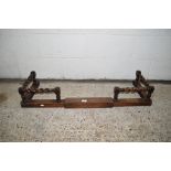 OAK BARLEY TWIST HEARTH RAIL, WIDTH APPROX 107CM