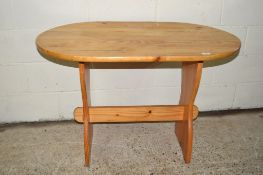 REFECTORY TYPE OVAL PINE DINING TABLE, LENGTH APPROX 112CM
