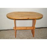 REFECTORY TYPE OVAL PINE DINING TABLE, LENGTH APPROX 112CM