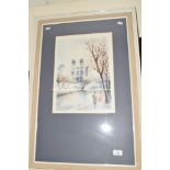 PRINT OF PARIS, RIVER SEINE, TOGETHER WITH FURTHER PRINT OF PARIS IN WOODEN FRAMES