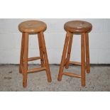 PAIR OF MODERN PINE KITCHEN STOOLS, EACH HEIGHT APPROX 70CM