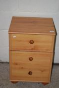 SMALL THREE DRAWER BEDSIDE CABINET, WIDTH APPROX 45CM