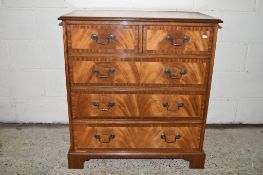 REPRODUCTION TV CABINET STYLED AS A CHEST OF DRAWERS, WIDTH APPROX 86CM