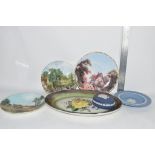 CERAMIC ITEMS INCLUDING WEDGWOOD, JASPER DISH AND COVER, FURTHER WEDGWOOD PLATE AND SOME