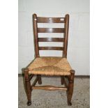 VINTAGE RUSH SEATED LADDERBACK CHAIR, HEIGHT APPROX 96CM