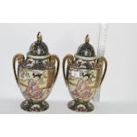 PAIR OF ORIENTAL VASES AND COVERS