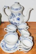 PART COFFEE SET BY J G MEAKIN COMPRISING COFFEE POT, COVER, MILK JUG, SUGAR BOWL AND SIX CUPS AND