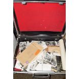 VINTAGE SUITCASE WITH QUANTITY OF PHOTOGRAPHS, MAINLY MILITARY AND NATIONAL SERVICE DISCHARGE PAPERS