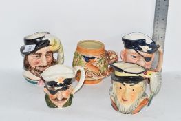 FIVE CHARACTER JUGS