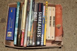 BOX OF BOOKS, SOME ART INTEREST INCLUDING DALI AND THE SURREALISTS AND ROAD ATLAS OF EUROPE