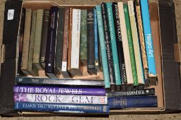 BOX OF BOOKS INCLUDING THE ROYAL JEWELS, ROCK AND GEM, WAR BENEATH THE WAVES, NEGRO ART, JAPANESE