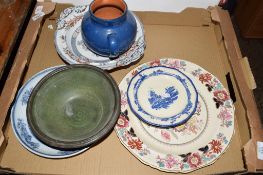 BOX CONTAINING CERAMICS INCLUDING ROYAL DOULTON NORFOLK AND OTHER DISHES