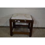 SMALL MID-20TH CENTURY JOINTED UPHOLSTERED STOOL, APPROX LENGTH 41CM