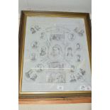 PRINT COMMEMORATING QUEEN VICTORIA'S JUBILEE 1887 WITH THE BUSTS OF MEMBERS OF ROYAL FAMILY