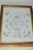 PRINT COMMEMORATING QUEEN VICTORIA'S JUBILEE 1887 WITH THE BUSTS OF MEMBERS OF ROYAL FAMILY