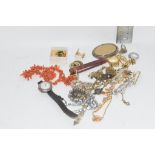 SMALL TRAY OF COSTUME JEWELLERY