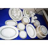 PART DINNER SERVICE BY ROYAL DOULTON IN THE RONDELAY PATTERN COMPRISING 12 DINNER PLATES, SIDE
