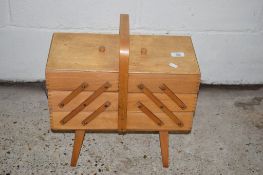 SMALL CANTILEVER SEWING BOX, APPROX 43CM