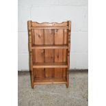 STAINED PINE SPICE RACK, WIDTH APPROX 35CM