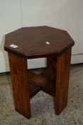 SMALL MAHOGANY AND OAK EFFECT OCTAGONAL TABLE, WIDTH APPROX 35CM