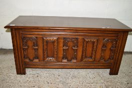 MAHOGANY REPRODUCTION BLANKET BOX, LENGTH APPROX 116CM