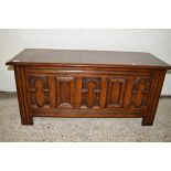 MAHOGANY REPRODUCTION BLANKET BOX, LENGTH APPROX 116CM