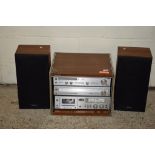 VINTAGE PANASONIC CIRCA 1980S MUSIC SYSTEM COMPRISING TUNER, AMPLIFIER AND TAPE DECK, TOGETHER