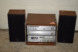 VINTAGE PANASONIC CIRCA 1980S MUSIC SYSTEM COMPRISING TUNER, AMPLIFIER AND TAPE DECK, TOGETHER