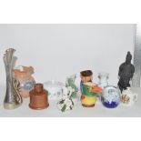CERAMIC ITEMS AND GLASS PAPERWEIGHT