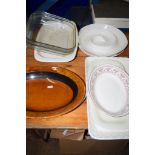 CERAMIC SERVING DISHES AND GLASS SERVING DISHES