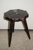 SMALL PAINTED THREE LEGGED TABLE OR STOOL, HEIGHT APPROX 43CM