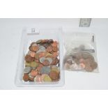 SMALL TRAY OF ENGLISH AND FOREIGN COINS