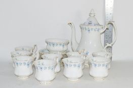 PART TEA SET, ROYAL ALBERT, IN THE MEMORY LANE PATTERN COMPRISING COFFEE POT, SUGAR BOWL, TEN CUPS