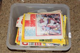 PLASTIC BOX CONTAINING CYCLING MAGAZINES