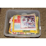 PLASTIC BOX CONTAINING CYCLING MAGAZINES