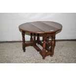 SMALL FOLDING OAK OCCASIONAL TABLE, WIDTH APPROX 62CM